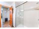 Modern bathroom with a glass-enclosed shower and updated fixtures at 1723 Candice St, Las Vegas, NV 89156