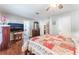 Spacious main bedroom features hardwood flooring and access to the main bathroom at 1723 Candice St, Las Vegas, NV 89156