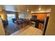 Living room showcasing a modern kitchen with seating and a comfortable sitting area at 211 E Flamingo Rd # 405, Las Vegas, NV 89169