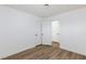 Spacious bedroom with modern wood-look flooring and closet space at 2112 Los Altos St, Las Vegas, NV 89102