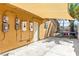 Spacious covered patio, showing electrical boxes and equipment along a wall at 2426 La Pluma St, Henderson, NV 89014