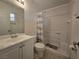 Bathroom featuring a vanity, toilet, shower and bathtub at 256 Winona Ter, Henderson, NV 89015