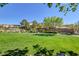 Expansive green space and common area featuring mature trees and covered seating at 2779 Kindeace Ave, Henderson, NV 89044