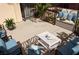 A cozy outdoor patio with modern furniture, including chairs, couch, and tables, perfect for relaxing or entertaining guests at 2851 S Valley View Blvd # 1134, Las Vegas, NV 89102