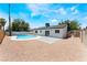 A backyard featuring a refreshing pool and a low-maintenance gravel area at 313 Agora Way, Las Vegas, NV 89110