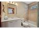 Bathroom features a shower/tub, toilet, sink, and vanity at 401 Alpine Way, Mount Charleston, NV 89124
