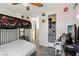 A well-themed bedroom featuring a single bed and a gaming setup at 517 5Th St, Boulder City, NV 89005