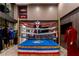 Recreation room showcasing a boxing ring with mannequins wearing boxing attire, and wood paneling at 720 Dragon Peak Dr, Henderson, NV 89012