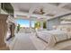 Bright and spacious main bedroom features a fireplace, large windows, and a tray ceiling at 73 Kittansett Loop, Henderson, NV 89052