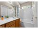 Bathroom featuring a tub, shower, and a vanity with a white countertop at 8563 Red Diamond St, Las Vegas, NV 89123