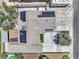 Drone shot highlights the property's solar panels, backyard layout, and expansive driveway at 905 Smith St, Las Vegas, NV 89108