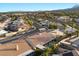 Aerial view showcases well-maintained homes, palm trees and landscaping in a Gathering-friendly neighborhood at 9612 Glengarry Dr, Las Vegas, NV 89129