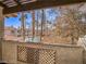 Outdoor balcony with a view of the community pool and palm trees at 1409 Santa Margarita St # G, Las Vegas, NV 89146