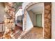 Inviting front porch with stone accents and decorative security door at 2154 Idaho Falls Dr, Henderson, NV 89044