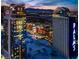 Striking aerial view of the Palms Casino Resort against the vibrant Las Vegas skyline at dusk at 4381 W Flamingo Rd # 8304, Las Vegas, NV 89103