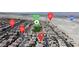 Community aerial view showing proximity to the 215 freeway and nearby Skydridge Park at 4435 Peaceful Harbor St, Las Vegas, NV 89129
