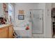 Bright bathroom with a soaking tub and a separate glass-enclosed shower at 5896 Shining Moon Ct, Las Vegas, NV 89131