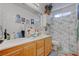 Bright bathroom features double sinks, plenty of counter space, and a shower at 5896 Shining Moon Ct, Las Vegas, NV 89131