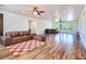 Spacious living room featuring hardwood floors and recessed lighting at 8010 Palm Cove Ct, Las Vegas, NV 89129