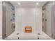 Modern walk-in shower featuring dual shower heads and tiled walls at 189 Andada Dr, Henderson, NV 89012