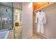Bathroom boasts a sleek shower, with a walk-in closet and adjacent luxurious bedroom, perfect for relaxation at 3722 Las Vegas Blvd # 2512 E, Las Vegas, NV 89158