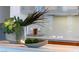 Close-up of a modern kitchen countertop with stylish decor at 3722 Las Vegas Blvd # 2512 E, Las Vegas, NV 89158