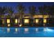Stunning pool area offers private lounge areas with recessed lighting and mature trees at 4471 Dean Martin Dr # 2406, Las Vegas, NV 89103