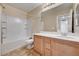 This bathroom has a single sink vanity and a shower-tub combination at 9115 Canoga Canyon Ct # 103, Las Vegas, NV 89149