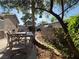 Outdoor dining area and built-in stone grill perfect for entertaining in the backyard at , Las Vegas, NV 89128