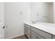 Bathroom featuring a modern vanity with gray cabinets and a white countertop at , Las Vegas, NV 89166