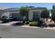 Beautifully landscaped front yard with a charming single-story home featuring a two-car garage at , Las Vegas, NV 89166
