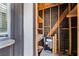 Unfinished space featuring exposed framing, shelving, and a window at 1440 Vegas Valley Dr # 13, Las Vegas, NV 89169