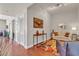 Entryway with hardwood floors, leading to a living area with contemporary decor and comfortable seating at 150 Las Vegas Blvd # 1906, Las Vegas, NV 89101
