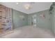 Bright dining area with a brick fireplace accent wall, offering access to other rooms at 1705 Westwind Rd, Las Vegas, NV 89146