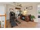 Upstairs office area with a desk, ceiling fan, and carpeted floor at 1870 Desert Forest Way, Henderson, NV 89012