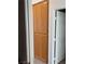 Hallway closet with wood doors, providing storage space near a doorway at 338 Brilliant Summit Cir, Henderson, NV 89052