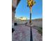 Spacious backyard patio with decorative pavers, desert landscaping, privacy fence and a tall palm tree at 37 Belle Soleil Ave, Las Vegas, NV 89123