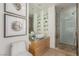 This bathroom features a modern sink, stylish decor, and glass-enclosed shower that creates a spa-like experience at 3722 Las Vegas Blvd # 3209, Las Vegas, NV 89158