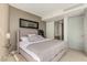Serene main bedroom featuring modern decor, neutral tones, and amazing views of the Las Vegas skyline at 3722 Las Vegas Blvd # 3209, Las Vegas, NV 89158