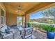 Inviting covered patio with stylish seating, creating an ideal spot for relaxation and outdoor entertainment at 412 Middlestone Ave, Henderson, NV 89011
