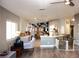 Open-concept kitchen featuring modern appliances and an island with seating at 4848 Cutting Diamond Ct, North Las Vegas, NV 89081