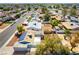 Aerial view showcases the property among the surrounding neighborhood homes at 5800 Auborn Ave, Las Vegas, NV 89108