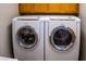 Bosch Washer and Dryer with chrome trim and front loading design at 6293 Pavestone Ln, Las Vegas, NV 89142