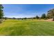 Scenic view of the golf course with lush green grass and a tranquil pond at 7132 Mission Hills Dr, Las Vegas, NV 89113