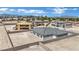 An exterior view of the newly constructed home featuring a desert landscape, with backyard privacy wall at 7141 Painted Skyline St, Las Vegas, NV 89118