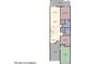 A detailed floor plan showcasing the layout of a spacious home with a modern kitchen at 731 Appletree Ln, Mesquite, NV 89027