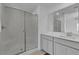 Bathroom showcasing a glass shower and modern vanity at 8436 Noir Ave, Las Vegas, NV 89129