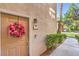Charming front door with a decorative wreath and neat landscaping at 2050 W Warm Springs Rd # 1923, Henderson, NV 89014