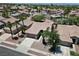 Wide aerial view of single-story home in an established community with mature landscaping at 2118 High Mesa Dr, Henderson, NV 89012