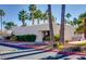 Community clubhouse featuring mature landscaping and a modern design at 2655 Aracatuba Ave, Las Vegas, NV 89121